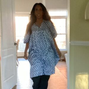 Blue Patterned Maxi Dress